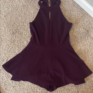 Elegant Halter Neck Romper in Deep Purple